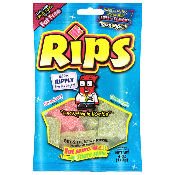 RIPS Fat Free Strawberry/Green Apple Bite-Size Candy