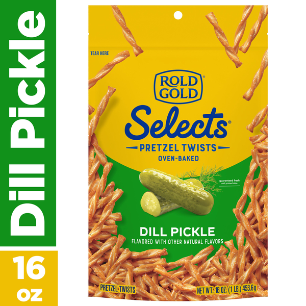 ROLD GOLD Selects Pretzels Twists Oven Baked Dill Pickle 16 Oz