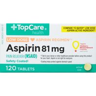 TopCare Aspirin, Low Dose, 81 mg, Tablets️ DestGlow