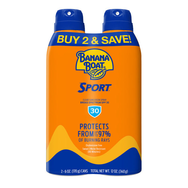 Banana Boat Clean Sunscreen Spray, Ultra, Sport, Broad Spectrum SPF 30