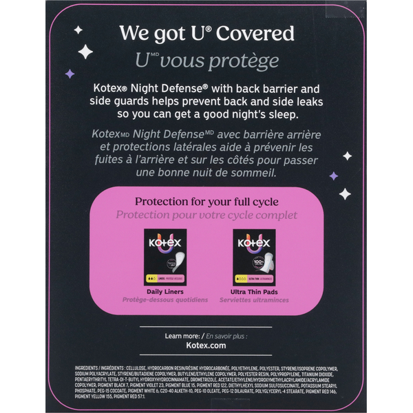 U by Kotex Ultra Thin Extra Heavy Overnight Pads + Wings