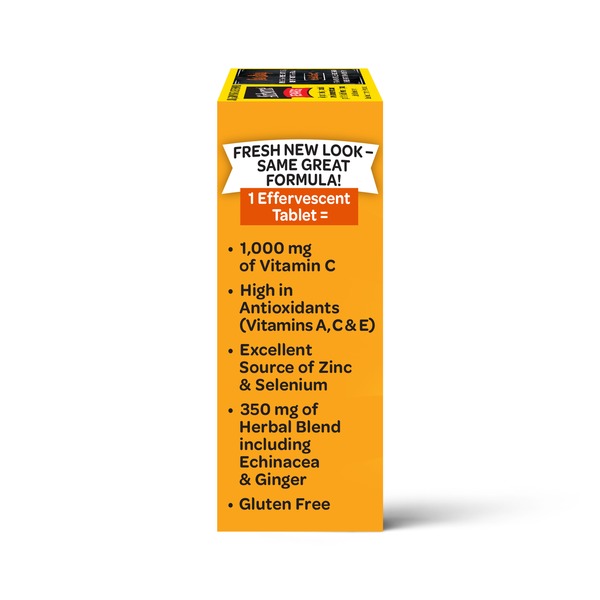 Airborne Zesty Orange Effervescent Tablets - 1000mg Vitamin C - Immune Support Supplement