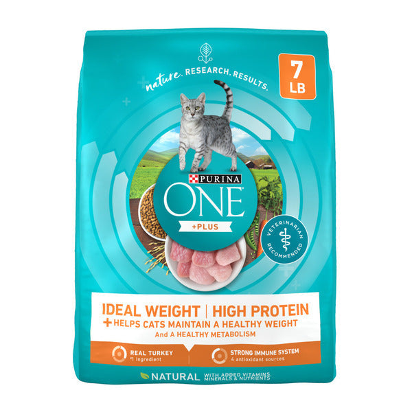 Purina ONE High Protein, Healthy Weight Dry Cat Food, +Plus Ideal Weight With Turkey DestGlow