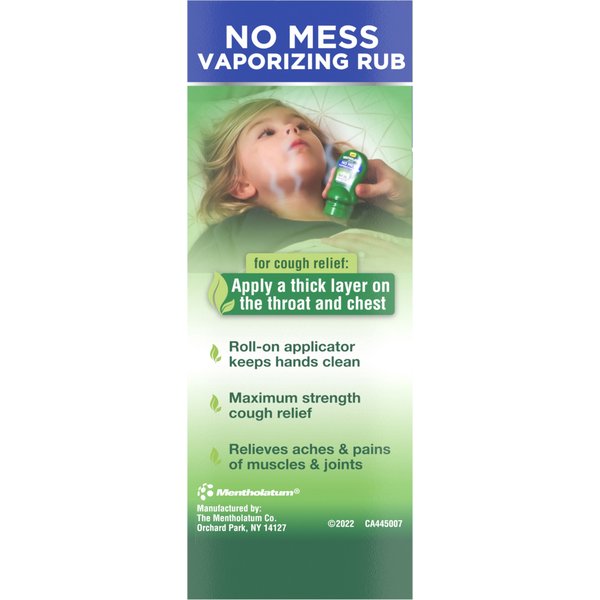 Mentholatum Vaporizing Rub, Maximum Strength, No Mess