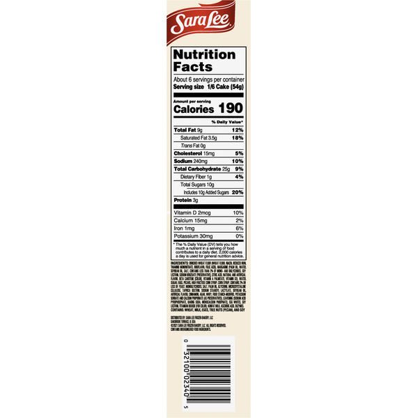 Sara Lee Coffee Cake, Pecan