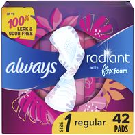 Always Radiant Pads, Size 1, Regular, with Wings️