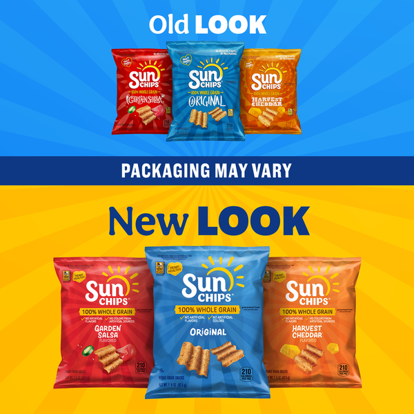 Sun Chips Flavored Whole Grain Snacks, Harvest Cheddar