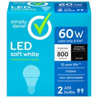 Simply Done Light Bulbs, LED, Soft White, 8.5 Watt...
️