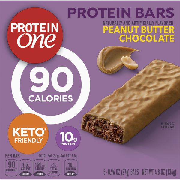 Protein One 90 Calories Peanut Butter Chocolate Keto Friendly Protein Bars