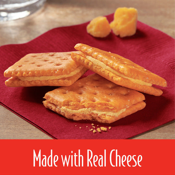 Keebler Cheese and Cheddar Sandwich Crackers, Lunch Snacks, 8 Count