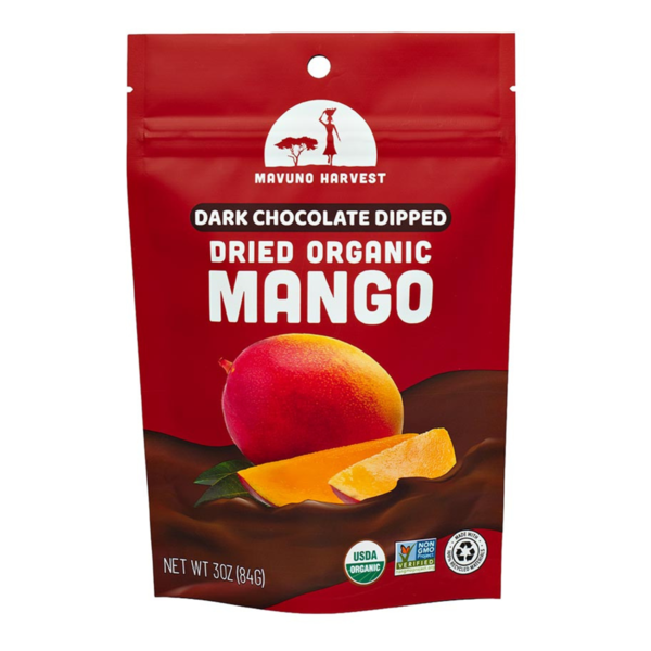 Mavuno Harvest Organic Dried Mango Dipped in Dark Chocolate