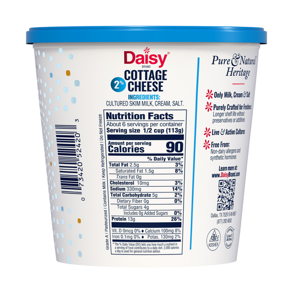 Daisy Low Fat 2% Milkfat Small Curd Cottage Cheese
