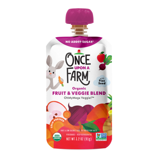 Once Upon a Farm OhMyMega Veggie! Organic Kids Snack Pouch