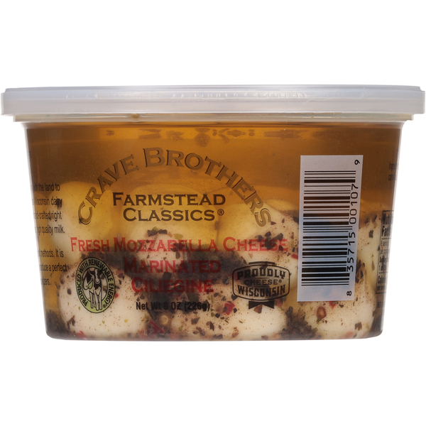 Crave Brothers Marinated Ciliegine Fresh Mozzarella Cheese