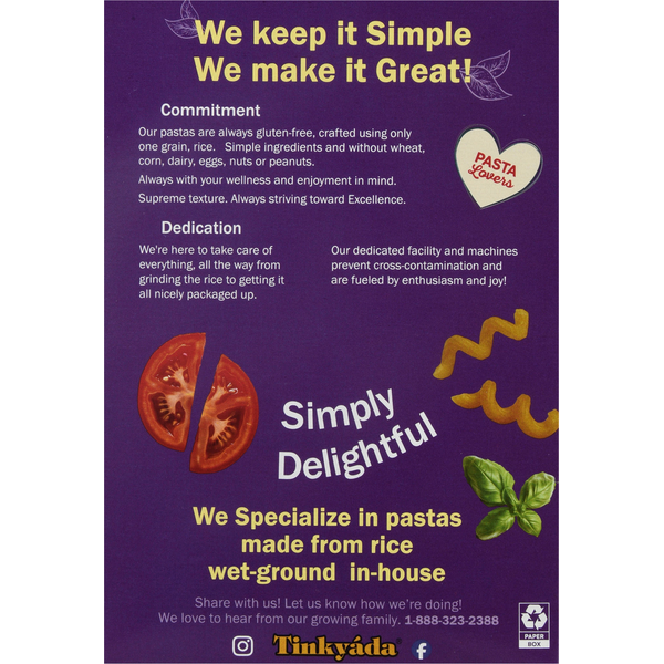 Tinkyada Gluten Free, Brown Rice Pasta, Fusilli