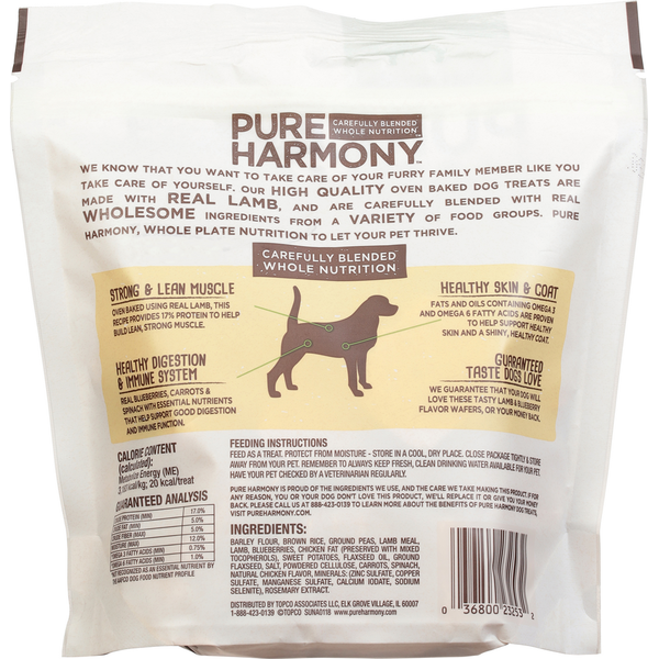 Pure Harmony Dog Treats, Super Premium, Lamb & Blueberry Flavor, Wafers