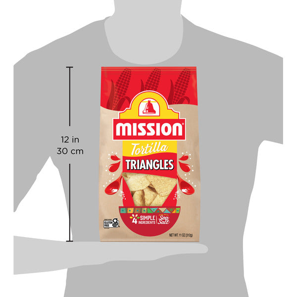 Mission Triangles White Corn Tortilla Chips, 11 Ounce Bag