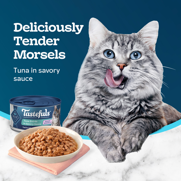 Blue Buffalo Tastefuls Natural Tender Morsels Wet Cat Food, Tuna Entrée