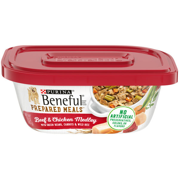 Purina Beneful High Protein, Wet Dog Food With Gravy, Prepared Meals Beef & Chicken Medley