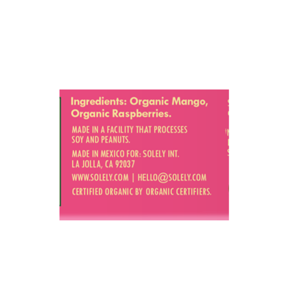 Solely: Fruit Jerky, Organic, Mango & Raspberry, Multipack
