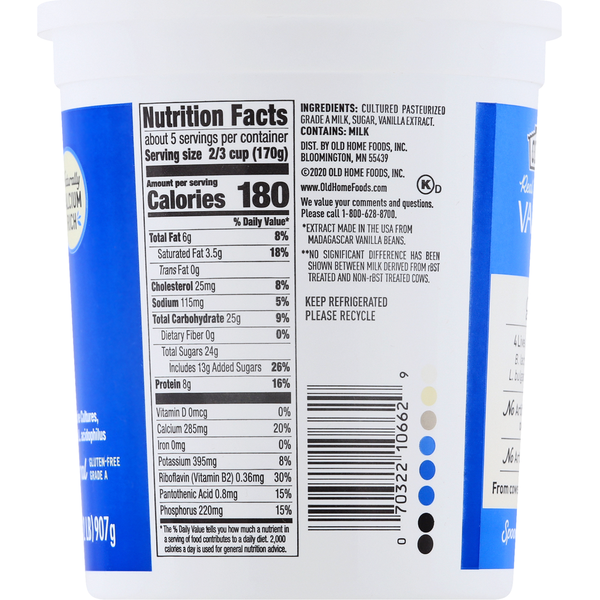 Old Home Yogurt, All Natural, Vanilla