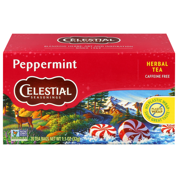 Celestial Seasonings Peppermint Herbal Tea, Caffeine Free