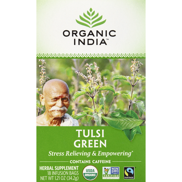 ORGANIC INDIA Tulsi Holy Basil Green Tea, Infusion Bags