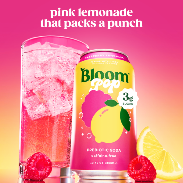 Bloom Pop Bloom Pop, Carbonated, Raspberry Lemonade