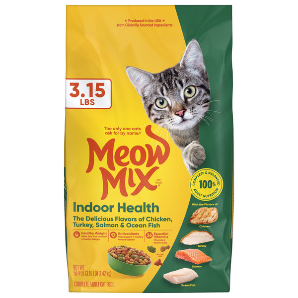 Meow Mix Indoor Health Dry Cat Food for Adult Cats DestGlow