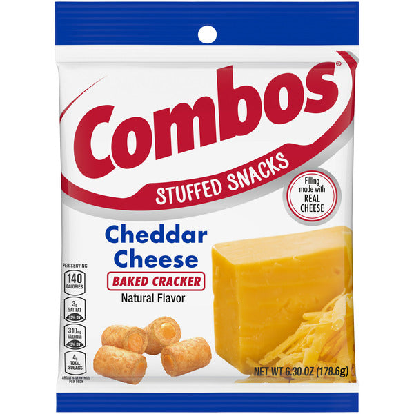 COMBOS Stuffed Snacks Cheddar Cheese Baked Cracker Snacks