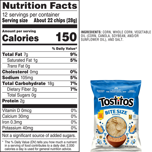 Tostitos Tortilla Chips, Bite Size Rounds