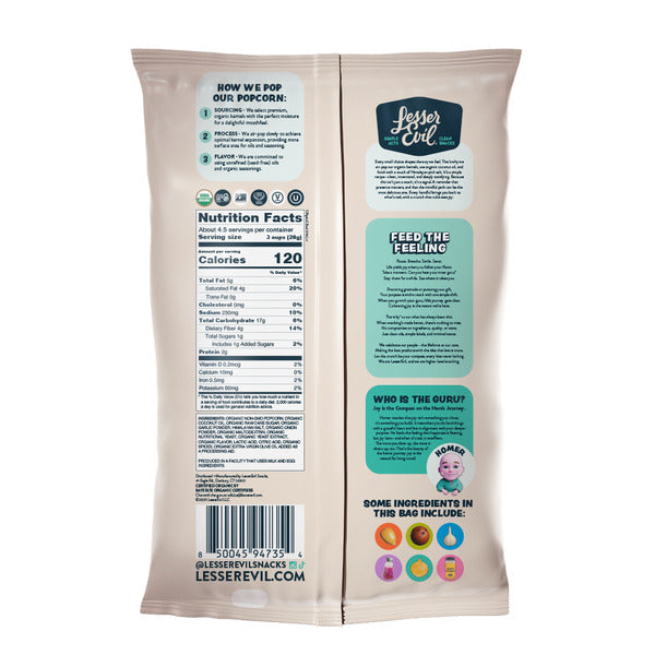 LesserEvil Organic Popcorn, Garlic Parmesan DestGlow
