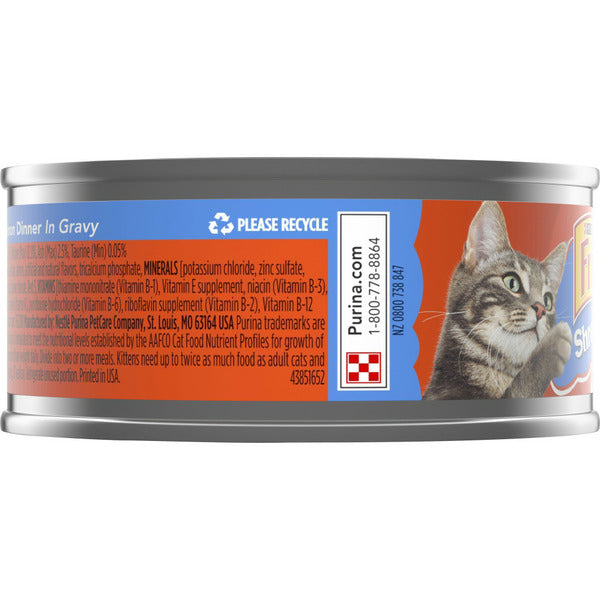 Purina Friskies Gravy Wet Cat Food, Shreds Chicken & Salmon Dinner in Gravy
