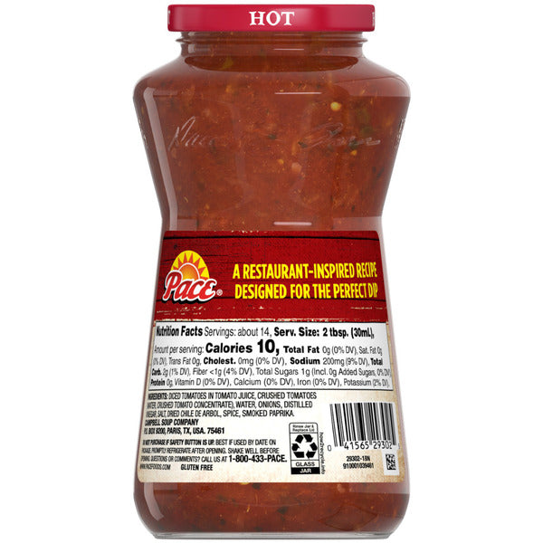 Pace Restaurant Style Salsa Hot Chile De Árbol