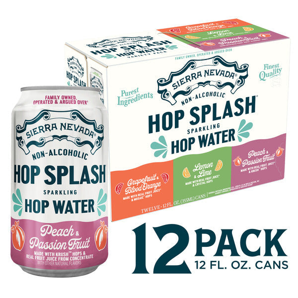 Sierra Nevada Hop Splash Non-Alcoholic Sparkling Hop Water Variety Pack 12 Pack 12oz Cans DestGlow