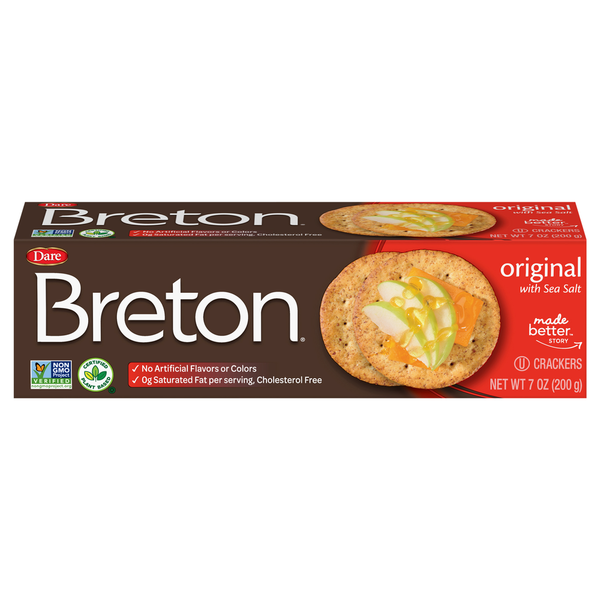Dare Breton Crackers, Original with Sea Salt