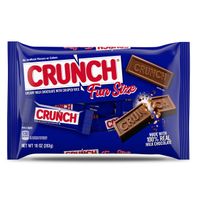 CRUNCH Fun Size Candy Bars Creamy Milk Chocolate with Crisped Rice Individually Wrapped Candy, Shareable Pack, 10 oz