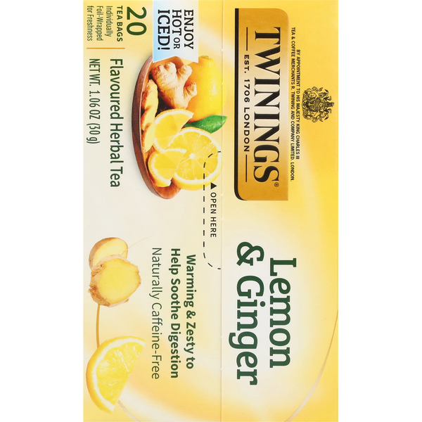 Twinings Tea Bags Lemon & Ginger Herbal Tea