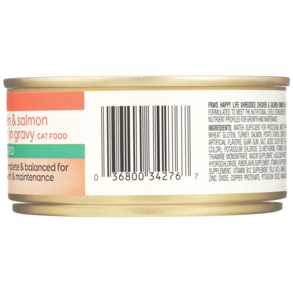 Paws Happy Life Chicken & Salmon Dinner In Gravy Shredded Cat Food