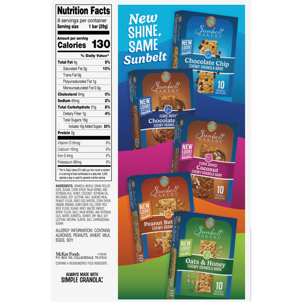Sunbelt Bakery Oatmeal Raisin Chewy Granola Bars