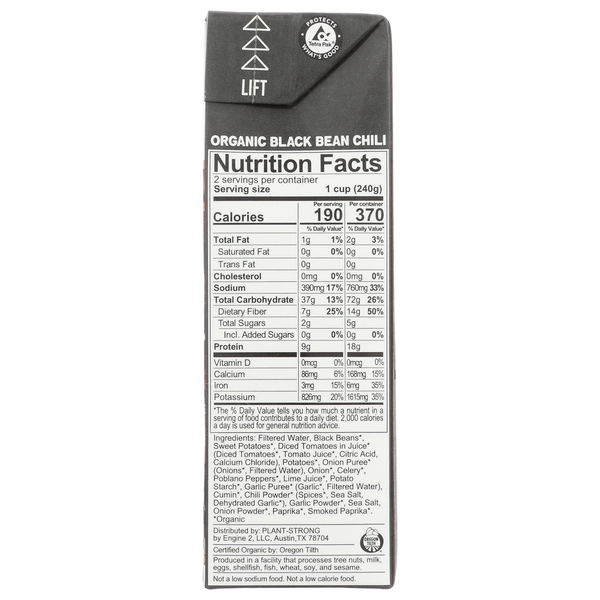 Plantstrong Organic Plant-Based Chili - Black Bean