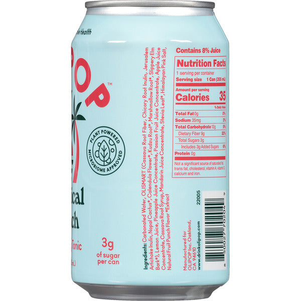 OLIPOP Prebiotic Soda, Tropical Punch