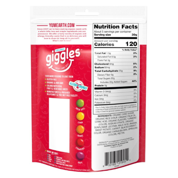 YumEarth Organic Giggles, Chewy Candy Bites