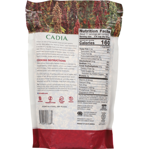 CADIA Quinoa, Organic, Tri-Color
