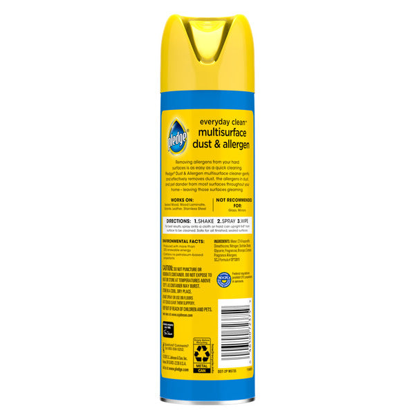 Pledge® Everyday Clean™ Multisurface, Dust & Allergen Aerosol, Lemon