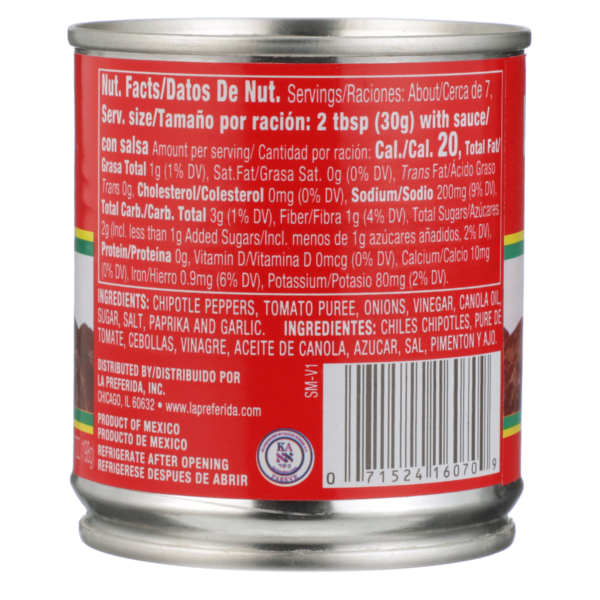 La Preferida Whole Chipotle Peppers in Adobo Sauce