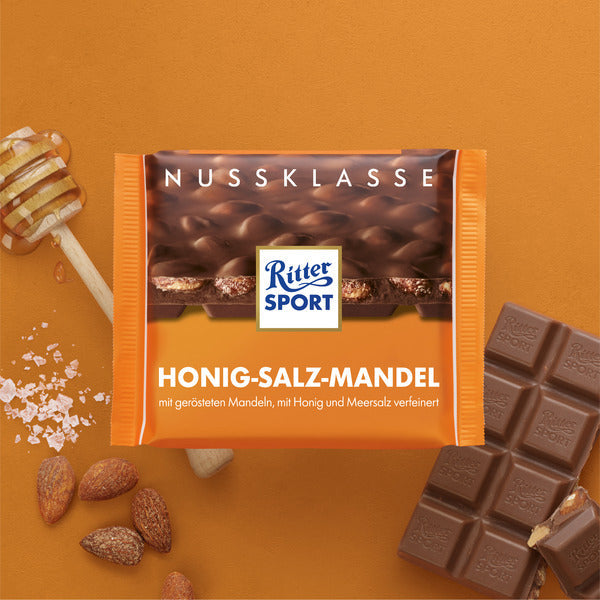 Ritter Sport Milk Chocolate with Honey Salted Almonds
