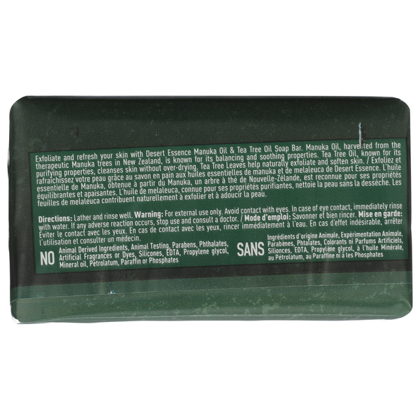 Desert Essence Exfoliating Manuka Oil & Tea Tree Oil Soap Bar