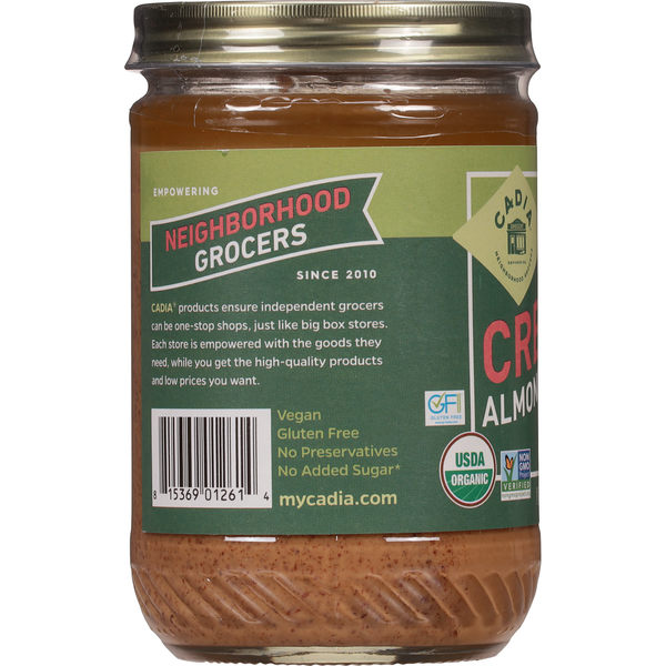 CADIA Almond Butter, Organic, Creamy