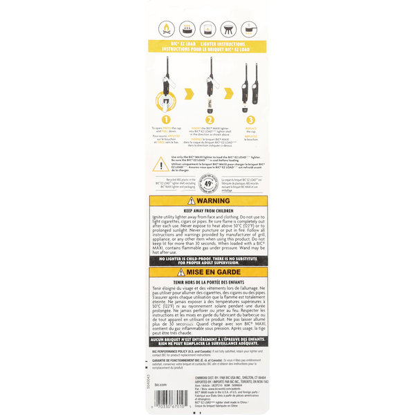BIC Lighter Shell + Maxi Lighter, Reloadable, Rechargeable